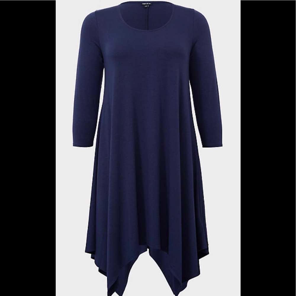 Torrid navy jersey handkerchief dress